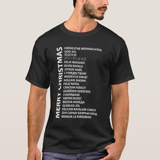 Merry Christmas In Different Country Language Trav T-Shirt (Front)