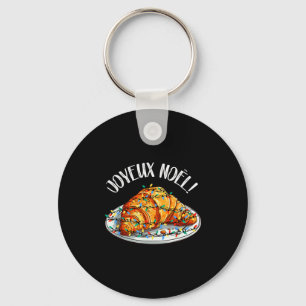 Merry Christmas In French _ Croissant Joyeux Noel  Key Ring