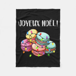 Merry Christmas In French _ Macarons Joyeux Noel  Fleece Blanket