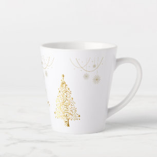 Merry Christmas in Gold Latte Mug