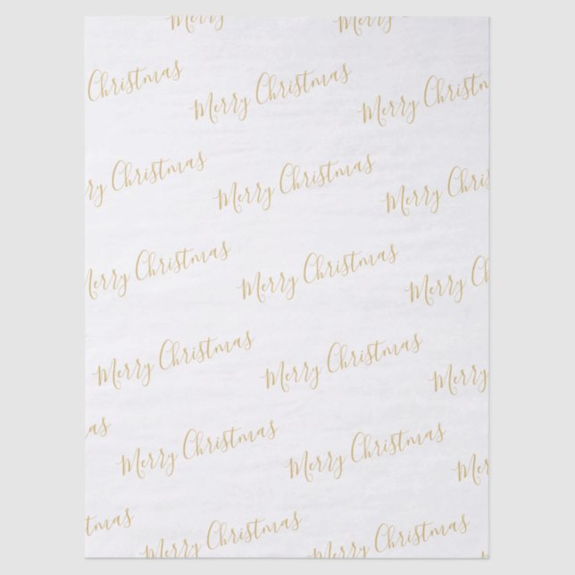 Merry Christmas in Gold, or Your Message Tissue Paper (Front)