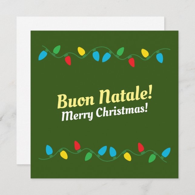 Merry Christmas in Italian Holiday Card (Front/Back)