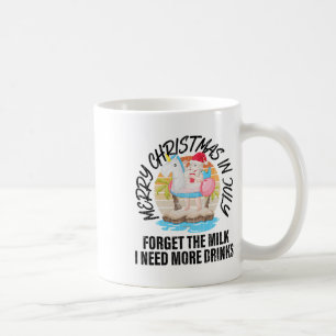 Merry Christmas In July Funny Santa Hawaiian Beach Coffee Mug