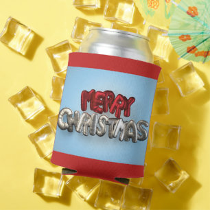 Merry Christmas in July Mylar Balloons Can Cooler