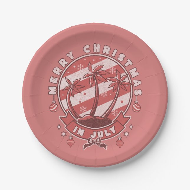 Merry Christmas in July Paper Plate (Front)