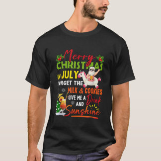 Merry Christmas In July Santa Beach Summer Vacatio T-Shirt
