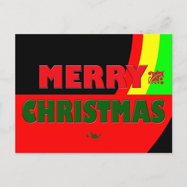 Merry Christmas in Rasta Colours Holiday Postcard (Front)