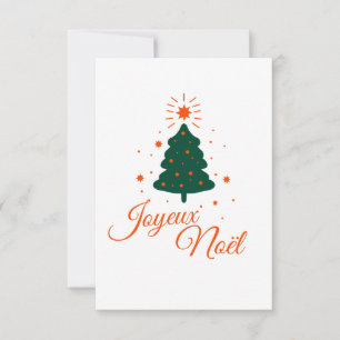 Merry Christmas in red: classic fir tree and cheer Card
