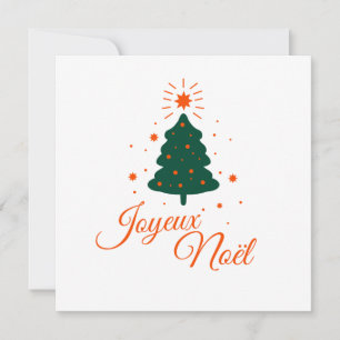 Merry Christmas in red: classic fir tree and cheer Holiday Card