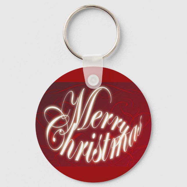 Merry Christmas in Red Keychain (Front)