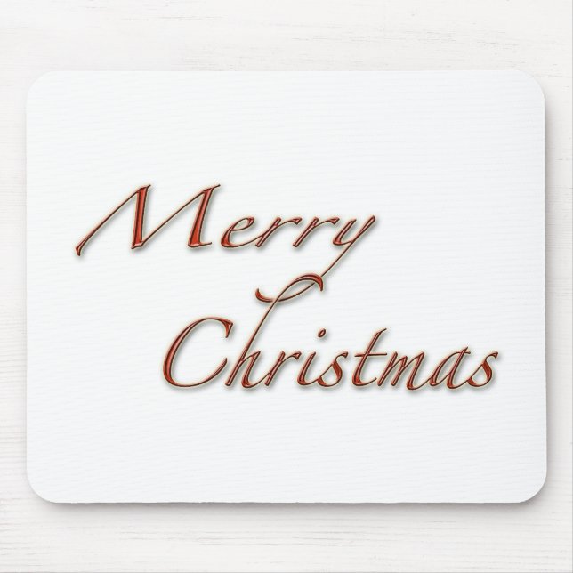 Merry Christmas in Red Text Mouse Pad (Front)