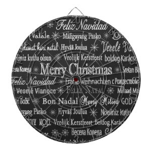 Merry Christmas in Various Languages Dartboard