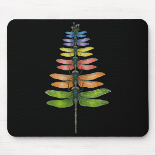 Merry Christmas Insect Dragonfly Xmas Tree  Mouse Pad