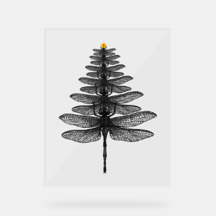 Merry Christmas insect Lover Xmas Dragonfly  Acrylic Sign