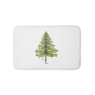 Merry Christmas insect Lover Xmas Dragonfly Bath Mat