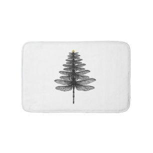 Merry Christmas insect Lover Xmas Dragonfly Bath Mat