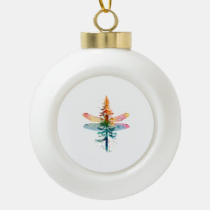 Merry Christmas insect Lover Xmas Dragonfly Christ Ceramic Ball Christmas Ornament
