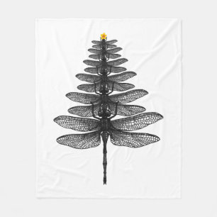 Merry Christmas insect Lover Xmas Dragonfly Fleece Blanket