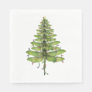 Merry Christmas insect Lover Xmas Dragonfly Napkin