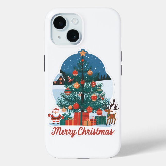 Merry Christmas iPhone 15 Case: Joyful New Model Case-Mate iPhone Case (Back)