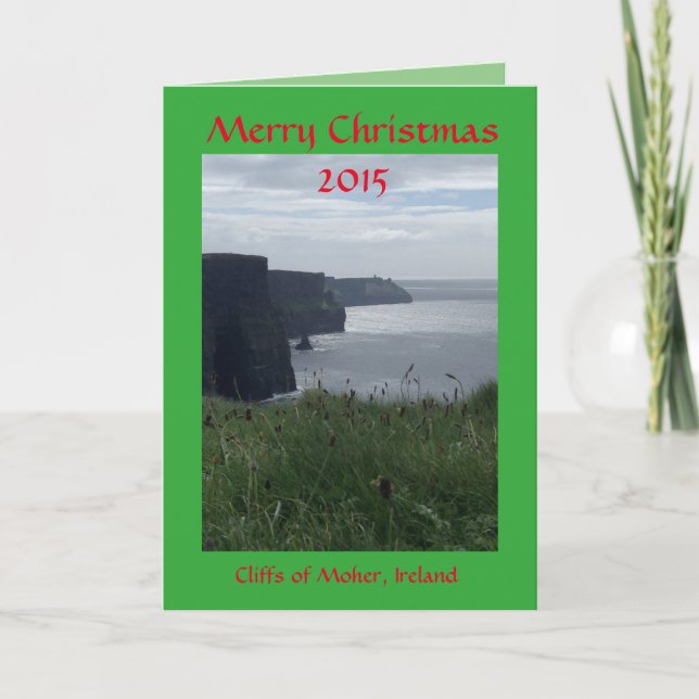 Merry Christmas Ireland Holiday Greeting Card (Front)