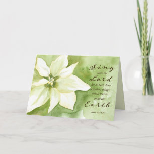 Merry Christmas Isaiah Bible Scripture Poinsettia Card