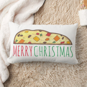 Merry Christmas Italian Bakery Fruitcake Biscotti Lumbar Cushion