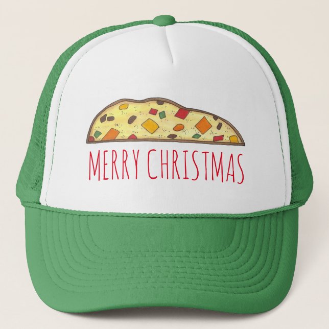 Merry Christmas Italian Bakery Holiday Biscotti Trucker Hat (Front)