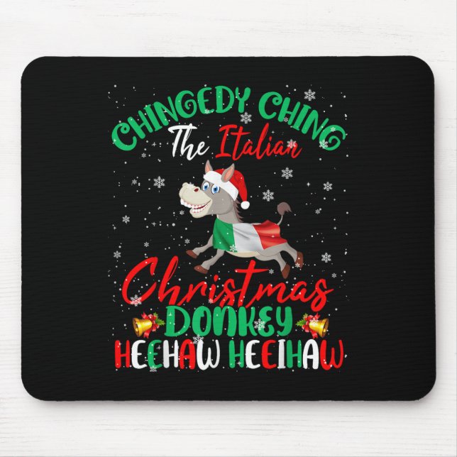 Merry Christmas Italian Funny Italian Santa Heehaw Mouse Pad (Front)