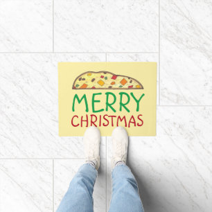 Merry Christmas Italian Holiday Biscotti Bakery Doormat