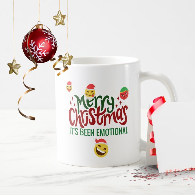 Merry Christmas It's Been EMOTIONAL Funny EMOJI Coffee Mug (Creator Uploaded)