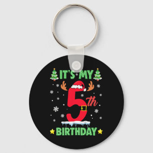 Merry Christmas It's My 5th Birthday Xmas Kids  Key Ring