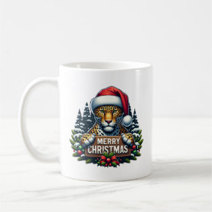 Merry Christmas Jaguar , Animal Gift Coffee Mug
