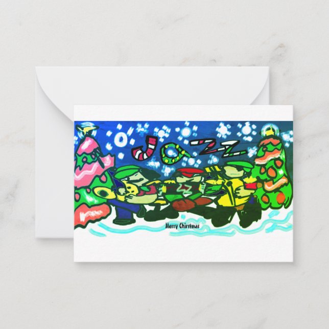 Merry Christmas Jazz music  Mug Invitation Magnet  (Front)