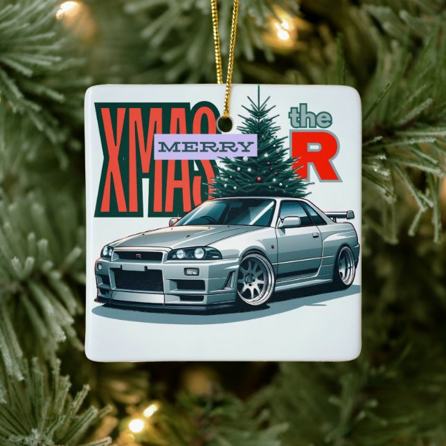 Merry Christmas - (JDM Legends) Ceramic Ornament (Tree)