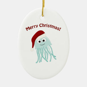 Merry Christmas! Jellyfish Ceramic Tree Decoration