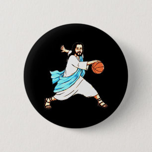 Merry Christmas Jesus Play Bysketbyll Fun Holiday 6 Cm Round Badge