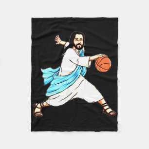 Merry Christmas Jesus Play Bysketbyll Fun Holiday Fleece Blanket