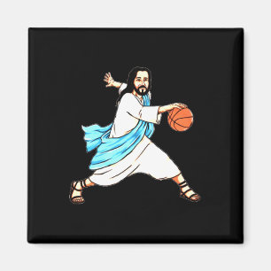Merry Christmas Jesus Play Bysketbyll Fun Holiday  Magnet