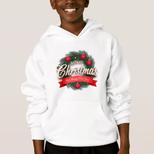 Merry Christmas Jingle Ball Kids Pullover Hoodie