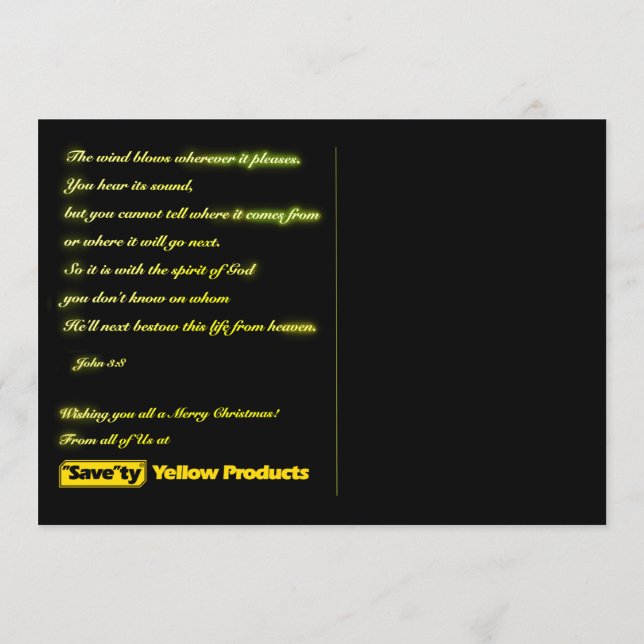 Merry Christmas John 3:8 Bible Verse Postcard (Back)