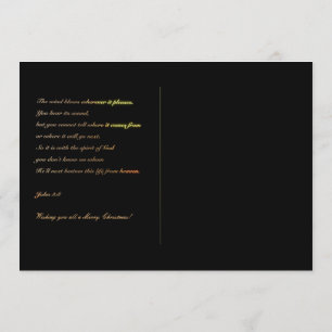 Merry Christmas John 3:8 Bible Verse Postcard