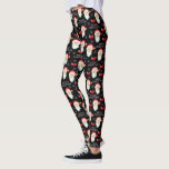 Merry Christmas Jolly Santa Claus Leggings<br><div class="desc">This is a fun pair of leggings to wear this Christmas The design features jolly Santa Claus and is accented with bows and snowflakes on the black background.</div>