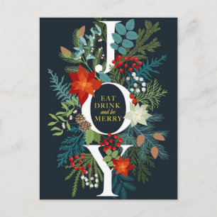 Merry Christmas JOY Corporate Greeting Holiday Postcard