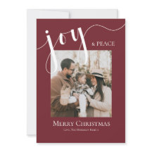 Merry Christmas Joy Peace Photo White Elegant