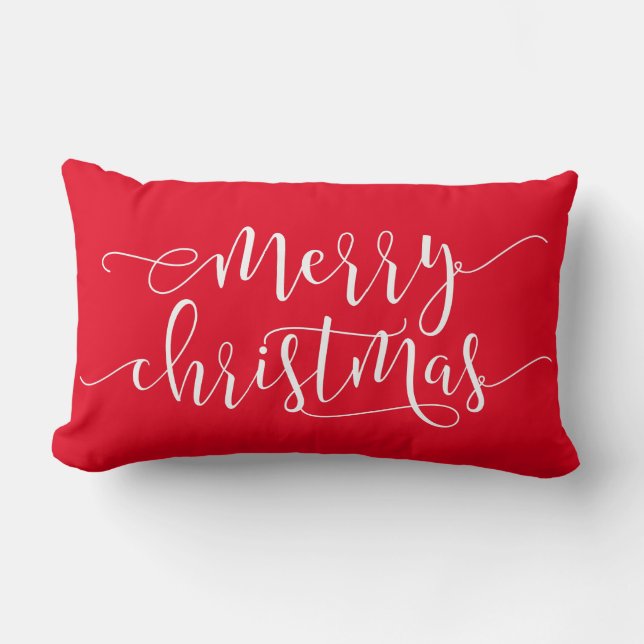 Merry Christmas,Joy Red Lumbar Cushion (Front)