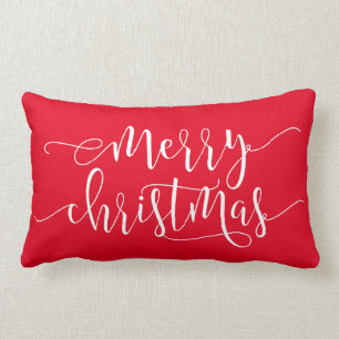 Merry Christmas,Joy Red Lumbar Cushion