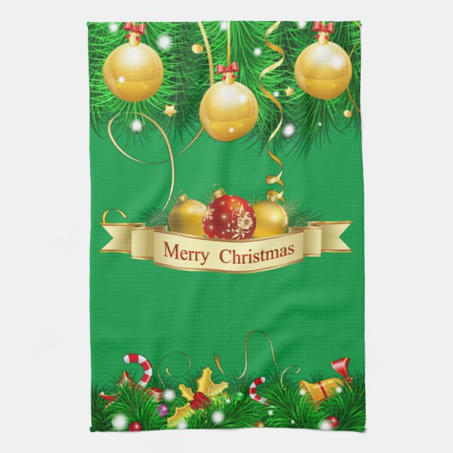 Merry Christmas Joy Tea Towel (Vertical)