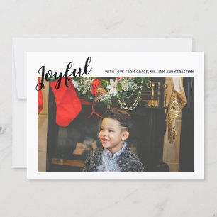 Merry Christmas Joyful Photo Template (Black)