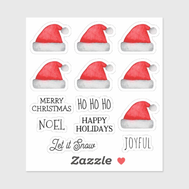 Merry Christmas. Joyful Santa Claus red hat (Sheet)